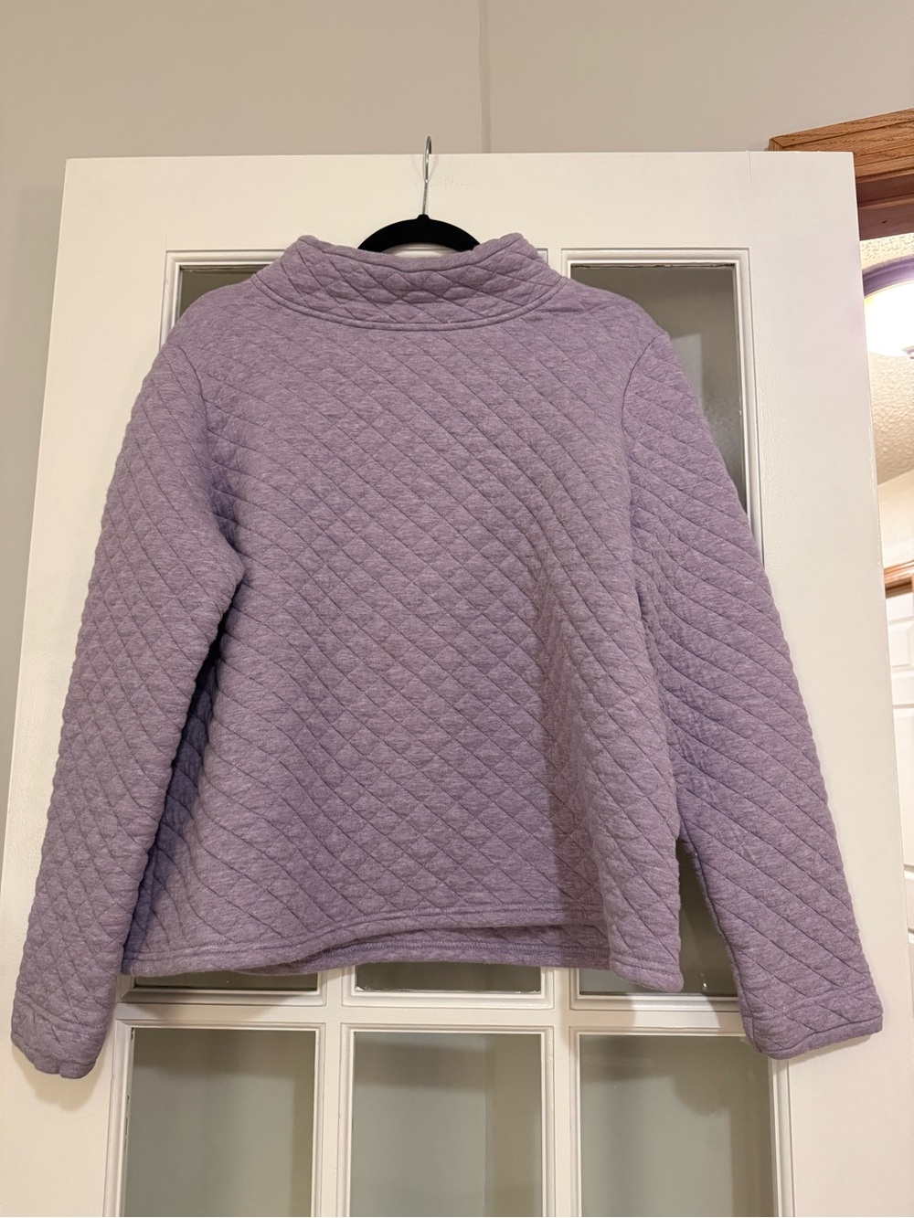 Orvis Quilted Lavender Mock Neck Sweatshirt